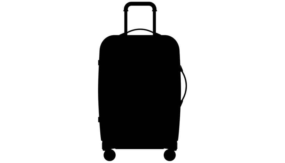 Black Rolling Suitcase Silhouette With Extended Handle Transparent PNG