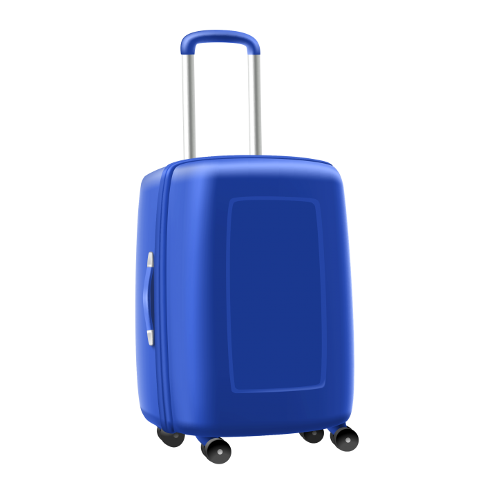 Blue Hard Shell Carry On Spinner Suitcase With Wheels Transparent PNG