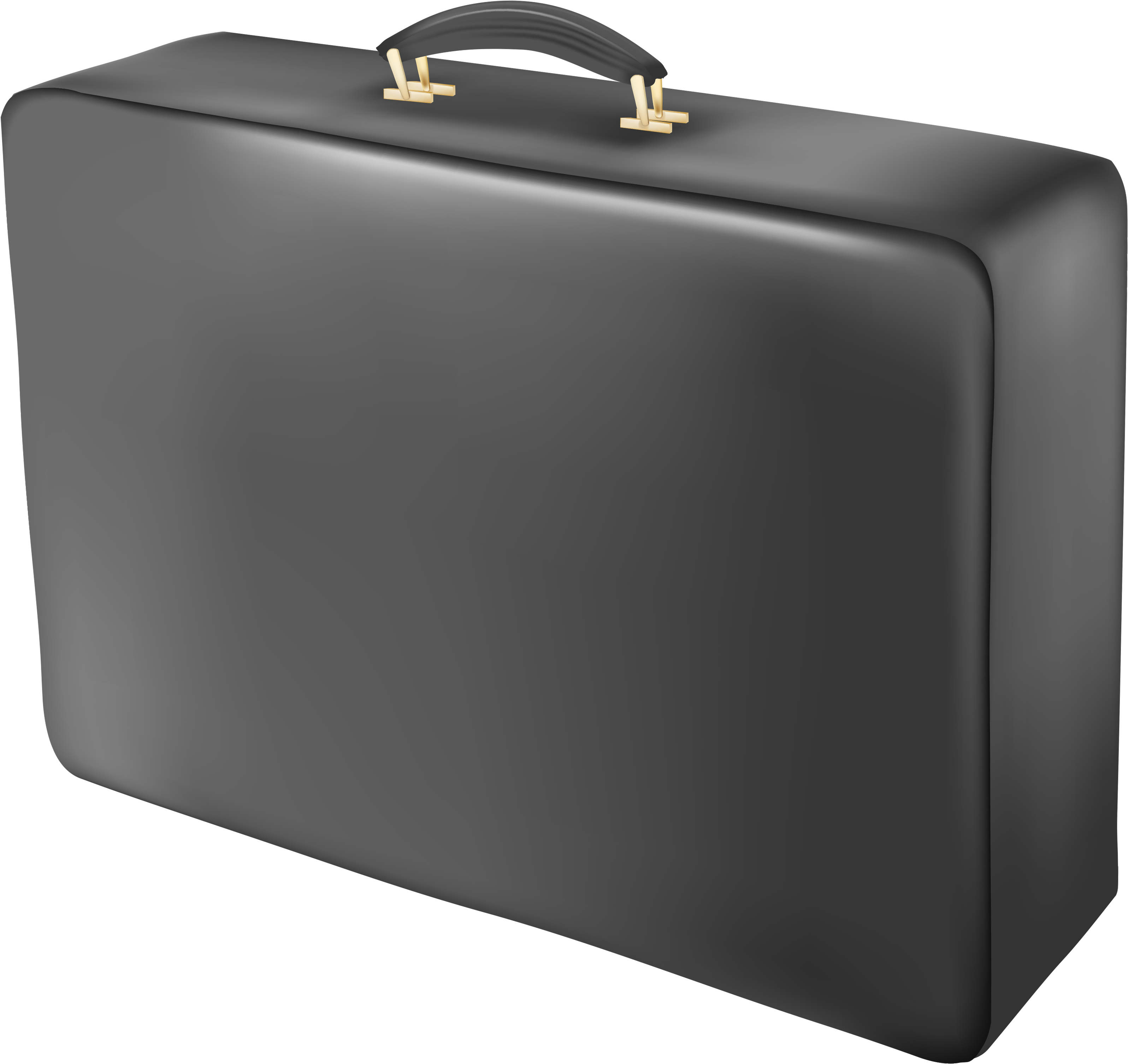 Dark Gray Rectangular Business Briefcase With Double Top Handles PNG Clipart