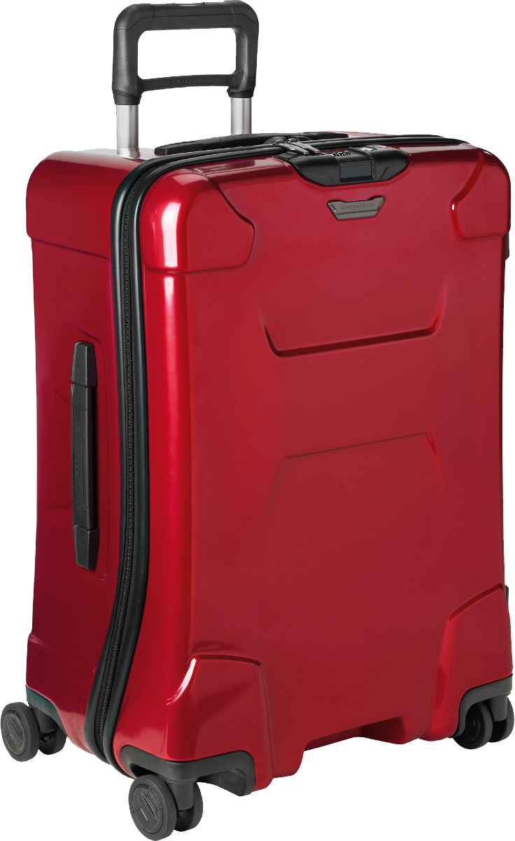 Large Red Rolling Suitcase With Side Pockets And Handle PNG Clipart