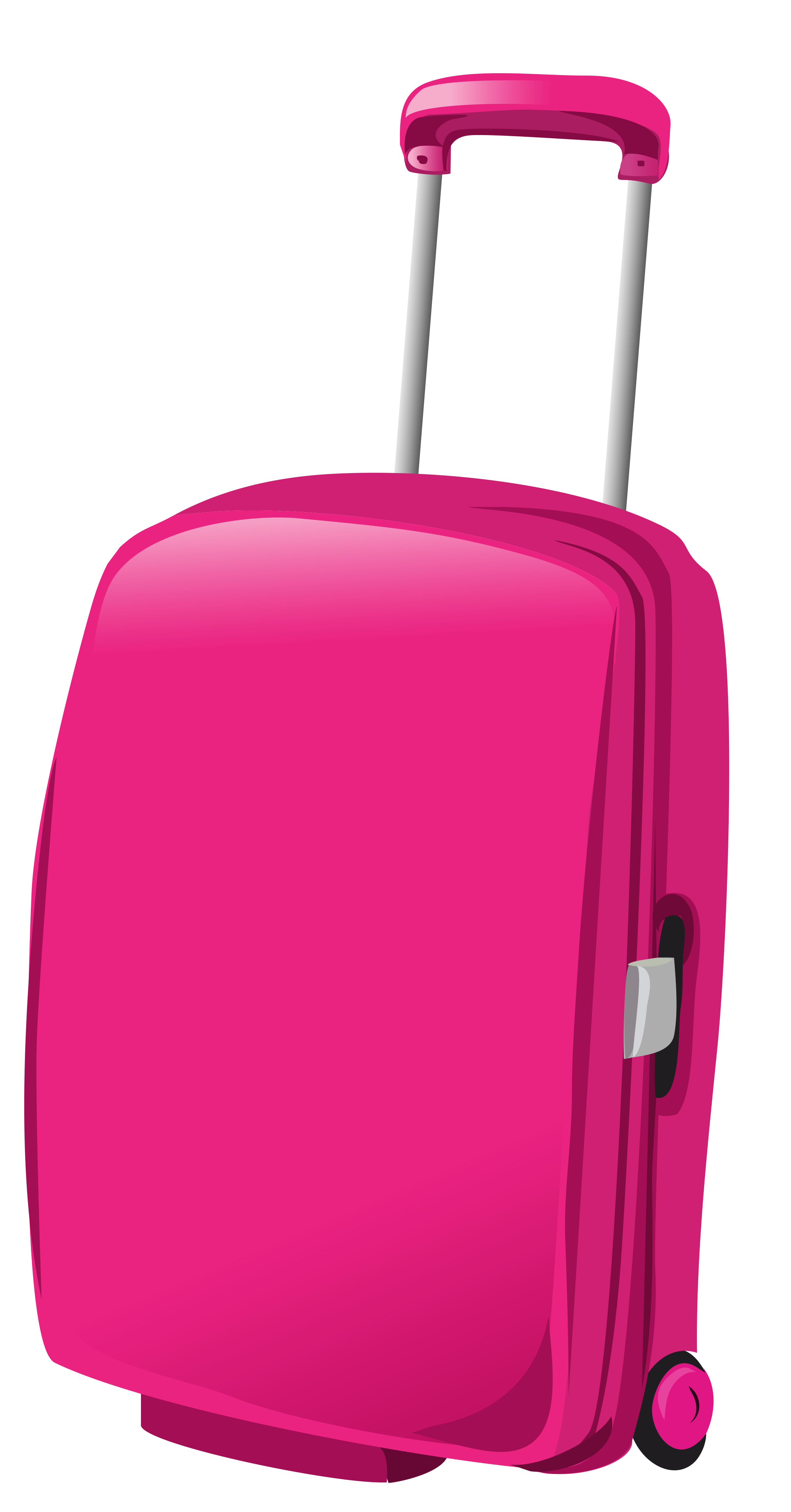 Pink Hard Shell Spinner Luggage With Four Wheels Isolated Transparent PNG