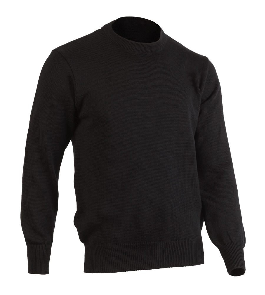 Black Basic Crewneck Pullover Sweatshirt Isolated Transparent Background PNG