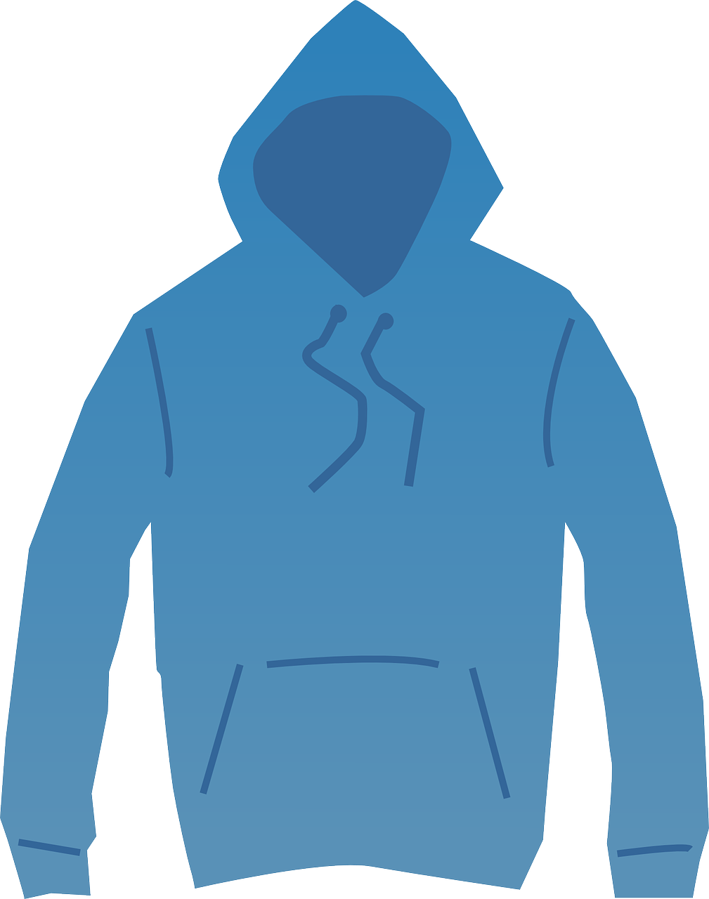 Blue Hooded Sweatshirt Hoodie Illustration With Front Pocket Transparent PNG