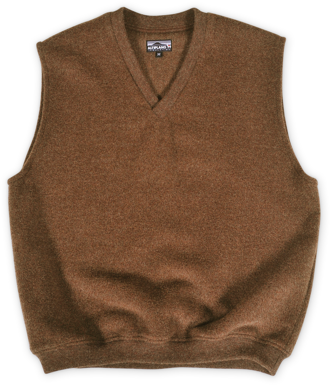 Brown V Neck Sweater Vest Sleeveless Knit Pullover Transparent Background PNG