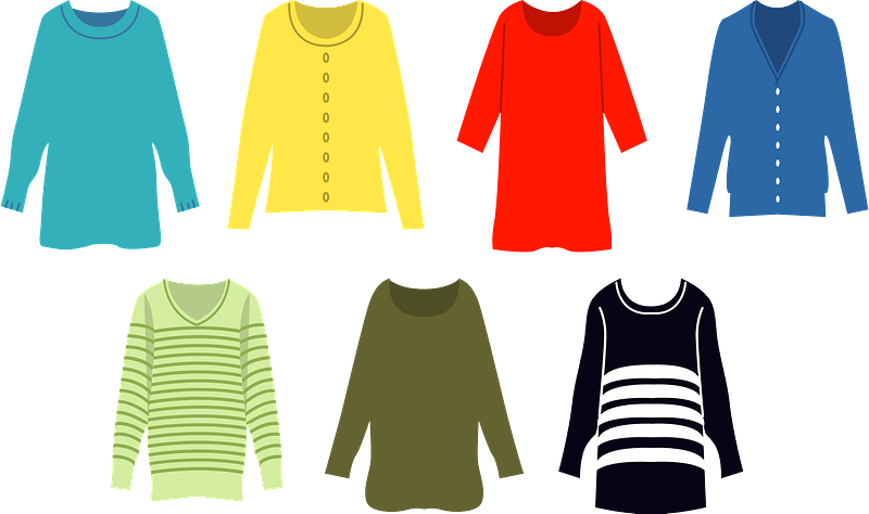Collection Of Colorful Sweater Icons In Multiple Styles And Colors PNG Image