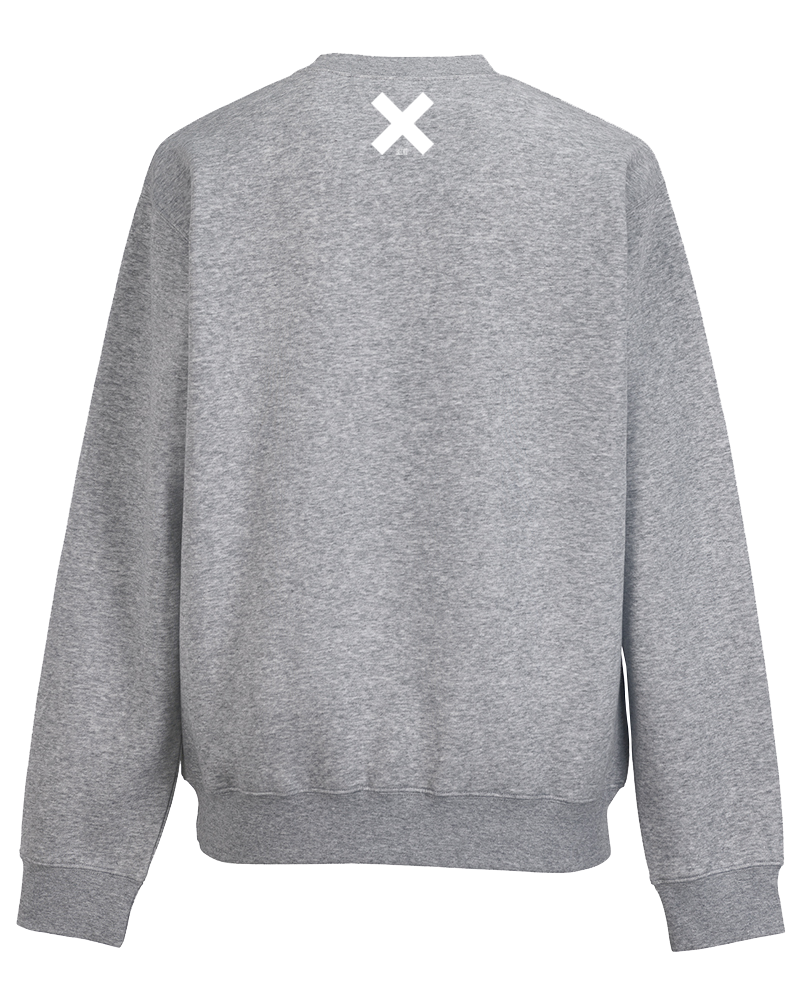Gray Crewneck Sweatshirt Back View With Neck Tag Transparent PNG Image