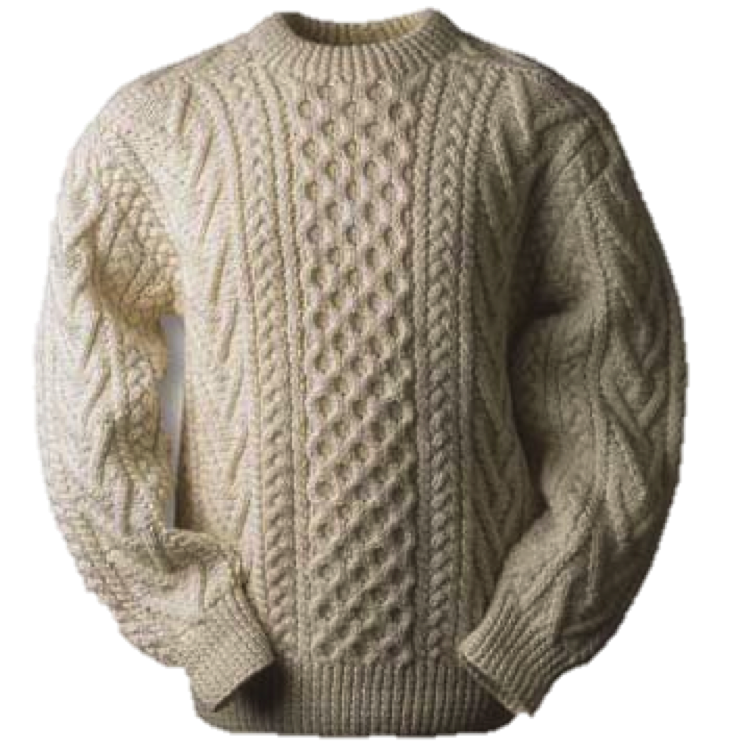 Oatmeal Cable Knit Sweater With Chunky Braided Texture Transparent PNG Image