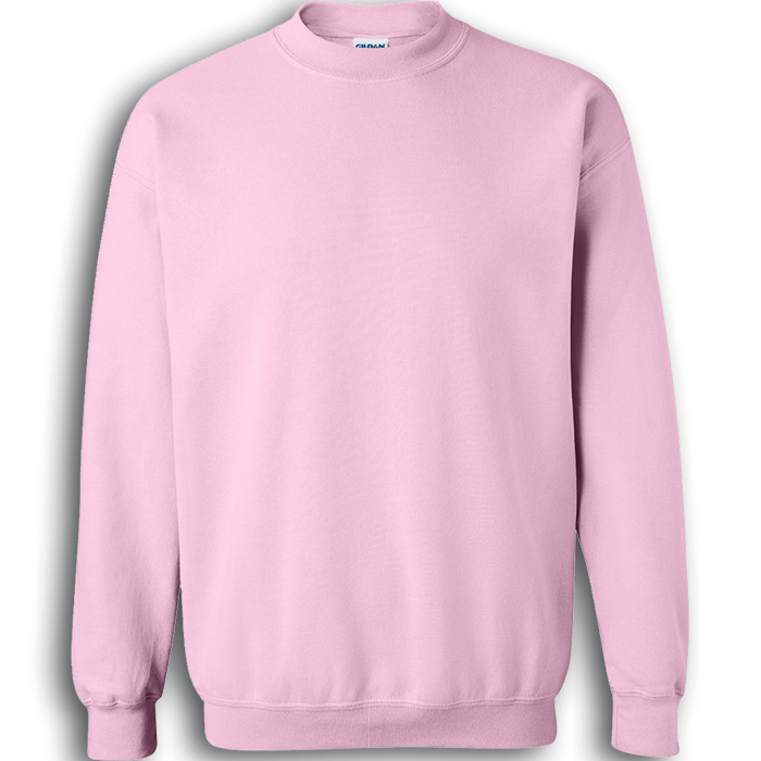 Pastel Pink Plain Crewneck Sweatshirt With Long Sleeves PNG Clipart