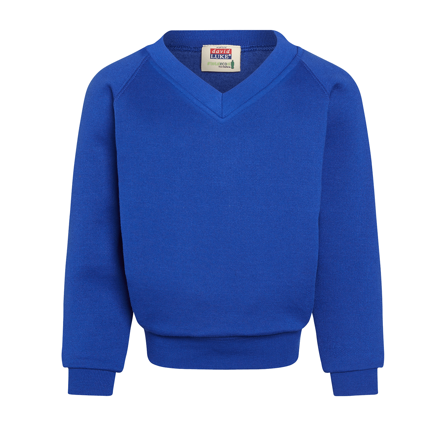 Royal Blue Plain Crewneck Sweatshirt Front View Isolated Transparent PNG