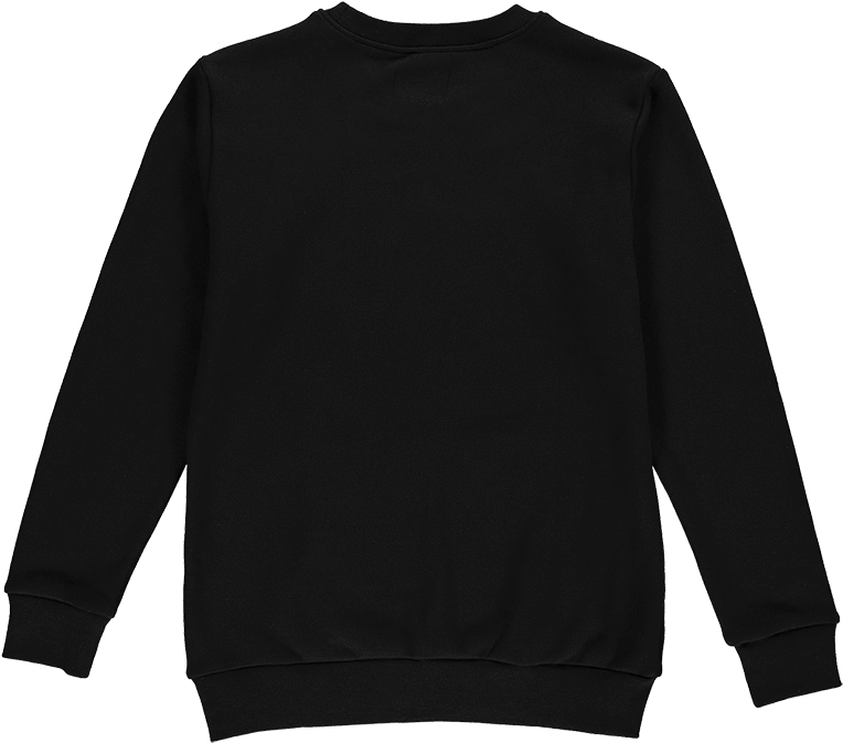 Simple Black Long Sleeve Crewneck Pullover Sweatshirt Isolated PNG Graphic