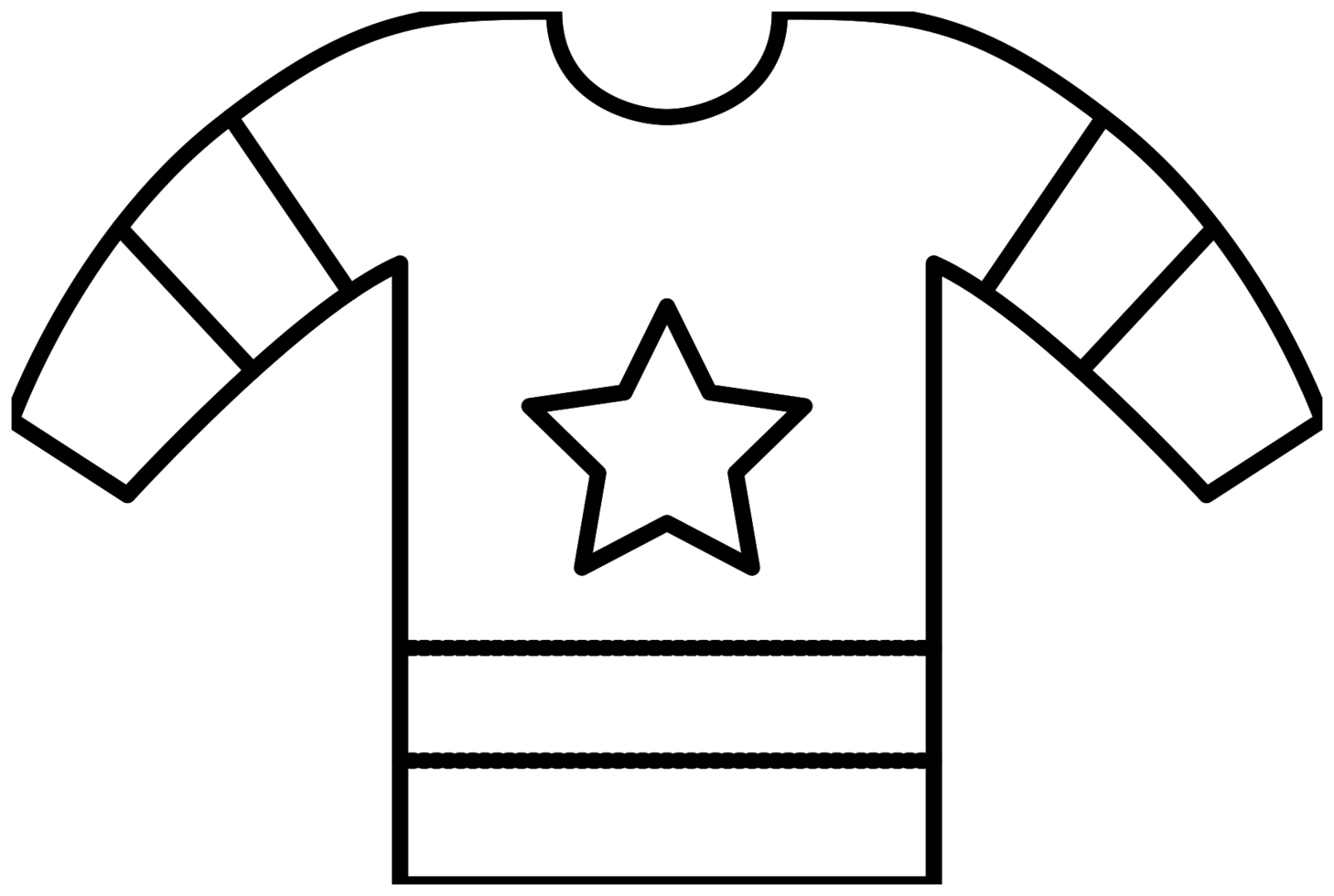 Simple Black Outline T Shirt Icon With Star Design PNG Image