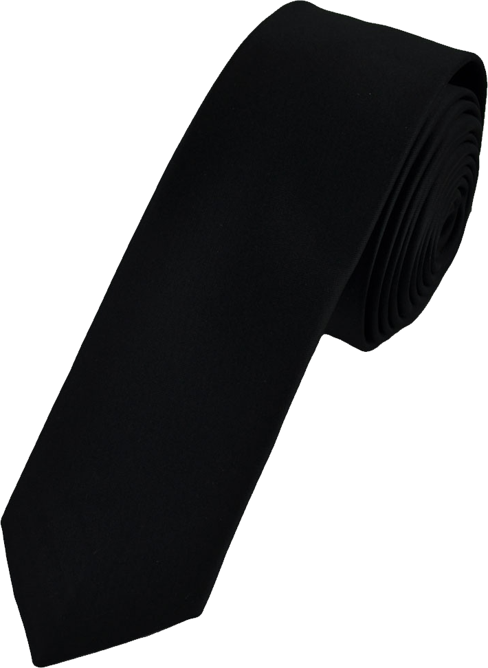 Black Neck Tie Folded Into Compact Formal Accessory PNG Graphic