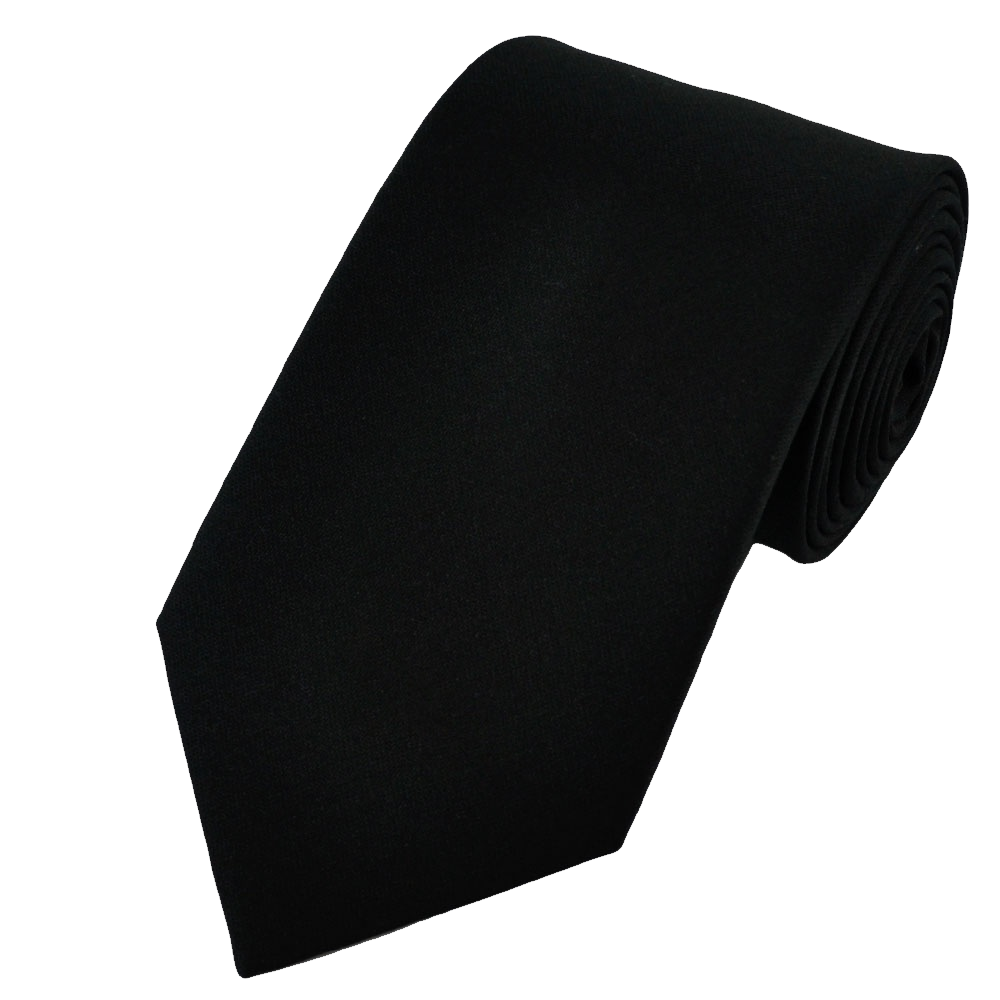 Black Silk Necktie Rolled And Folded Close Up Transparent Background PNG