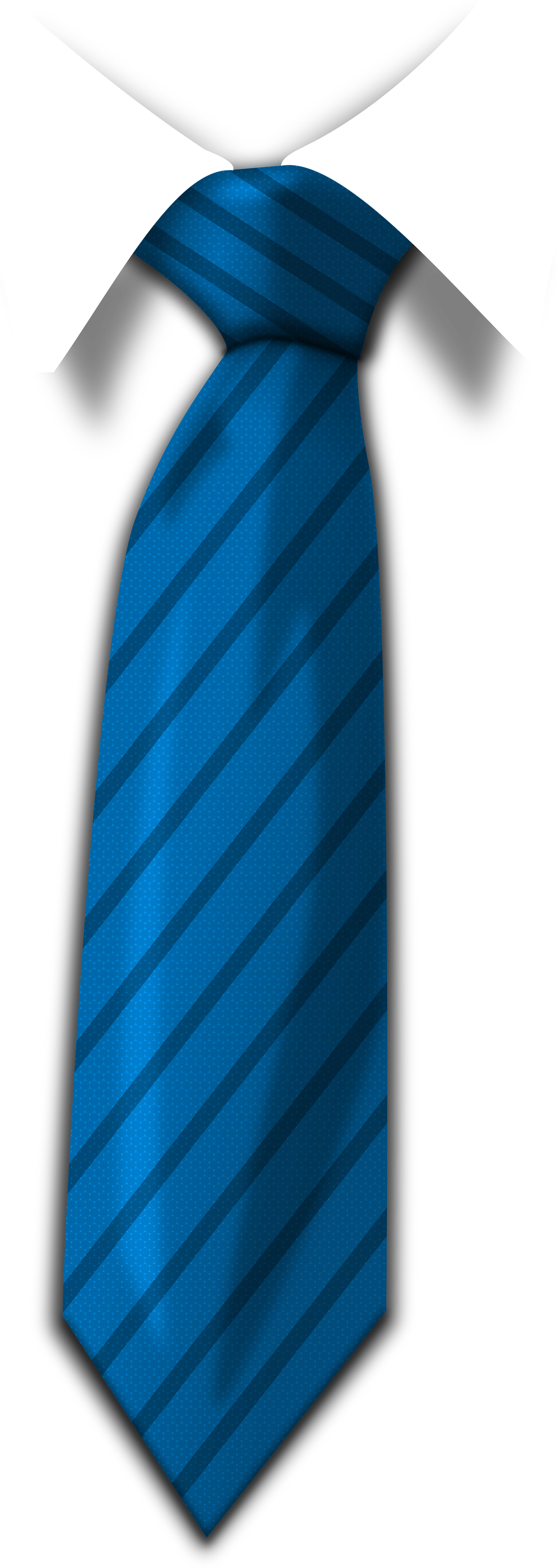 Bright Blue Necktie With Diagonal Stripe Pattern Isolated Transparent PNG