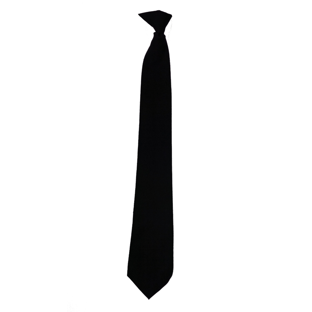 Classic Solid Black Necktie Silhouette With Pointed End PNG Image