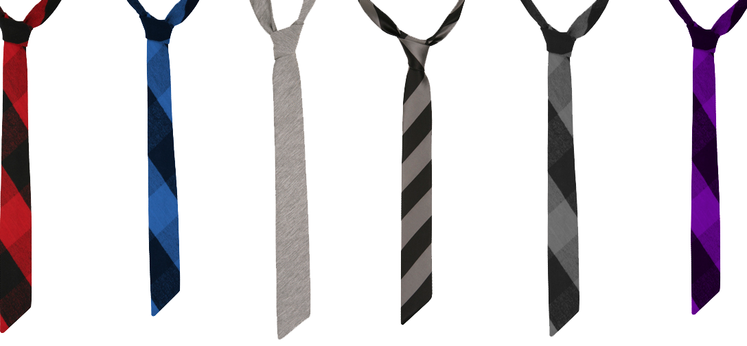 Five Colorful Neckties In Red Blue Gray Yellow And Purple PNG Clipart Set