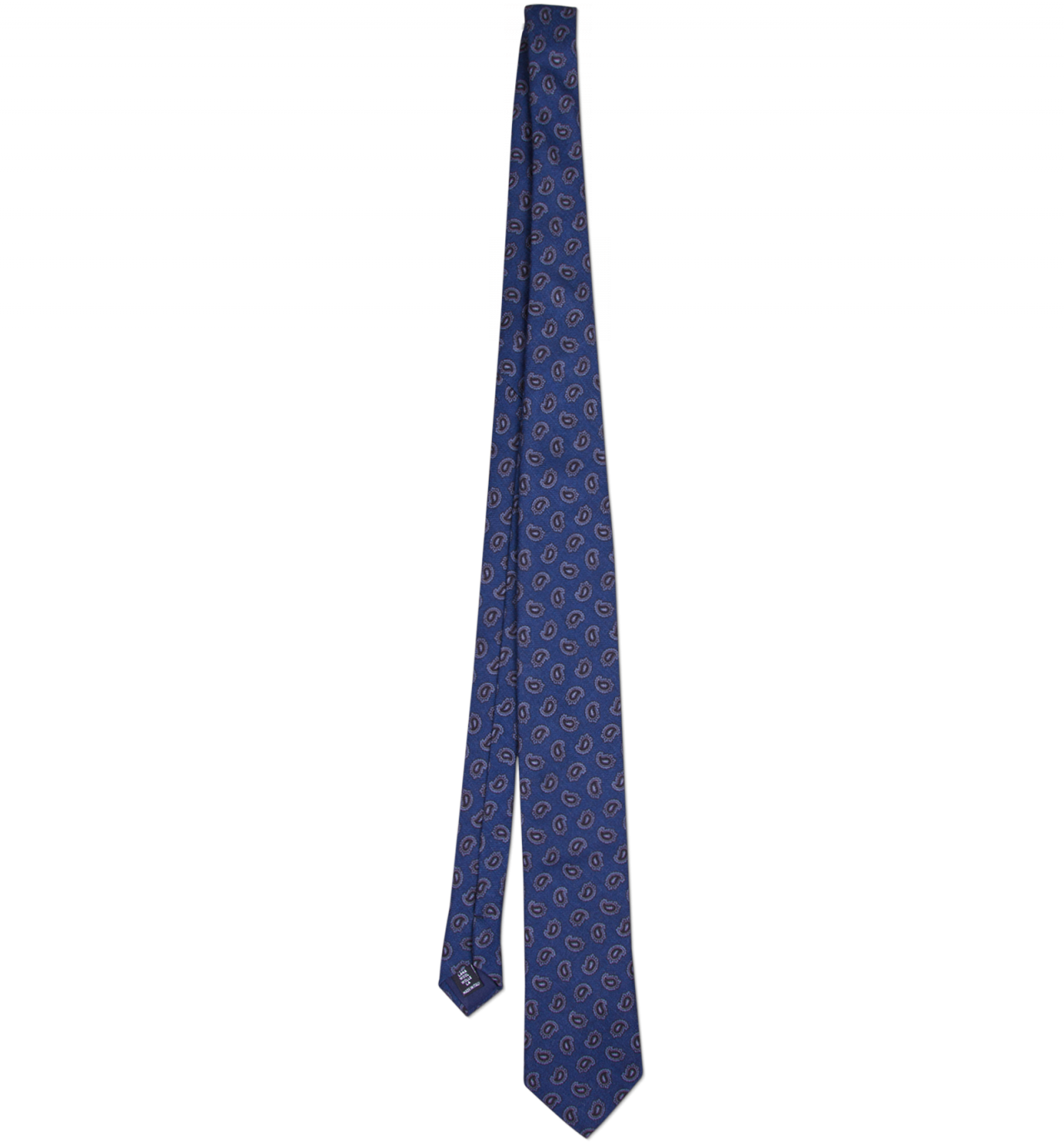 Slim Navy Blue Textured Necktie With Long Narrow Shape PNG Image