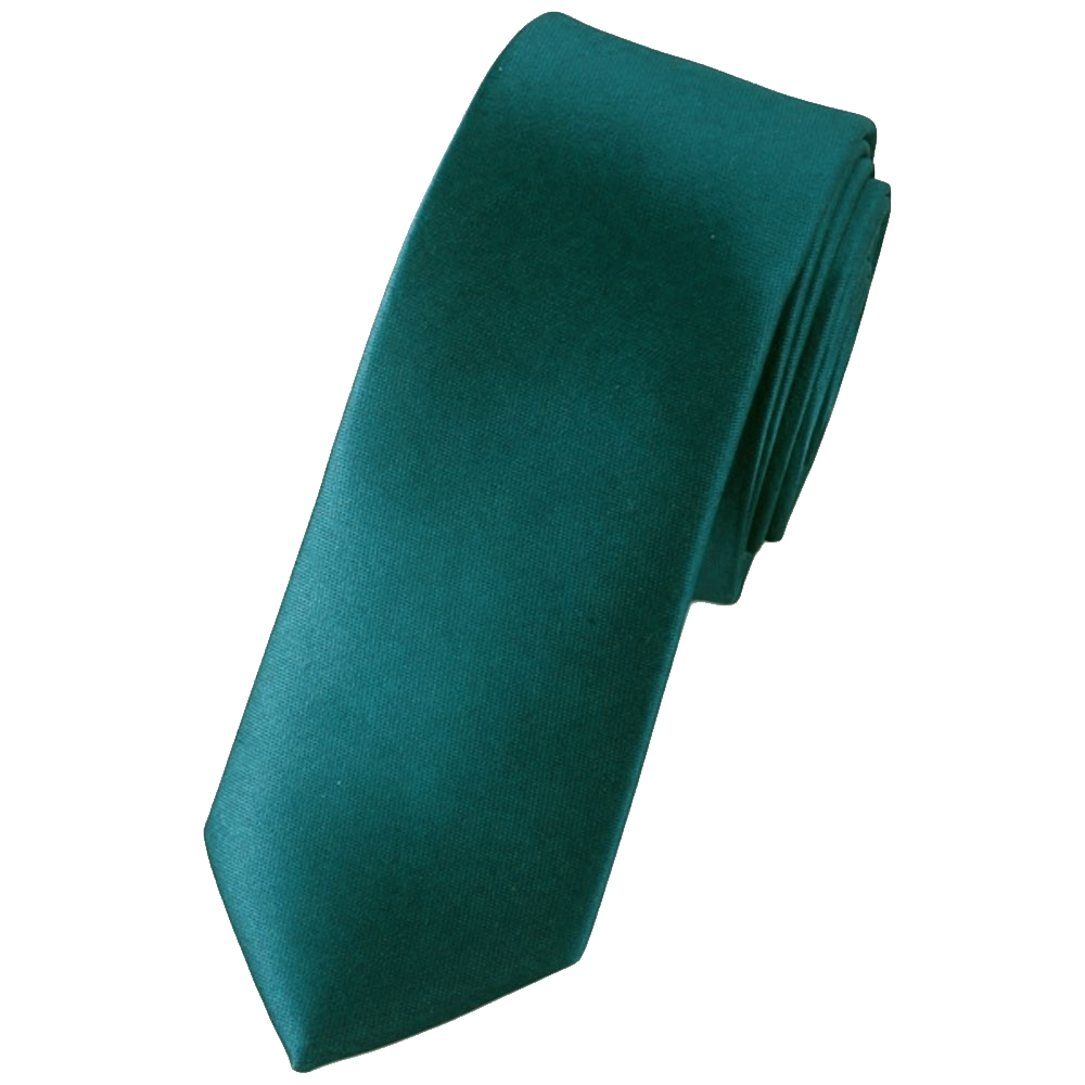 Solid Deep Teal Necktie Folded For Formal Wear Isolated PNG Image