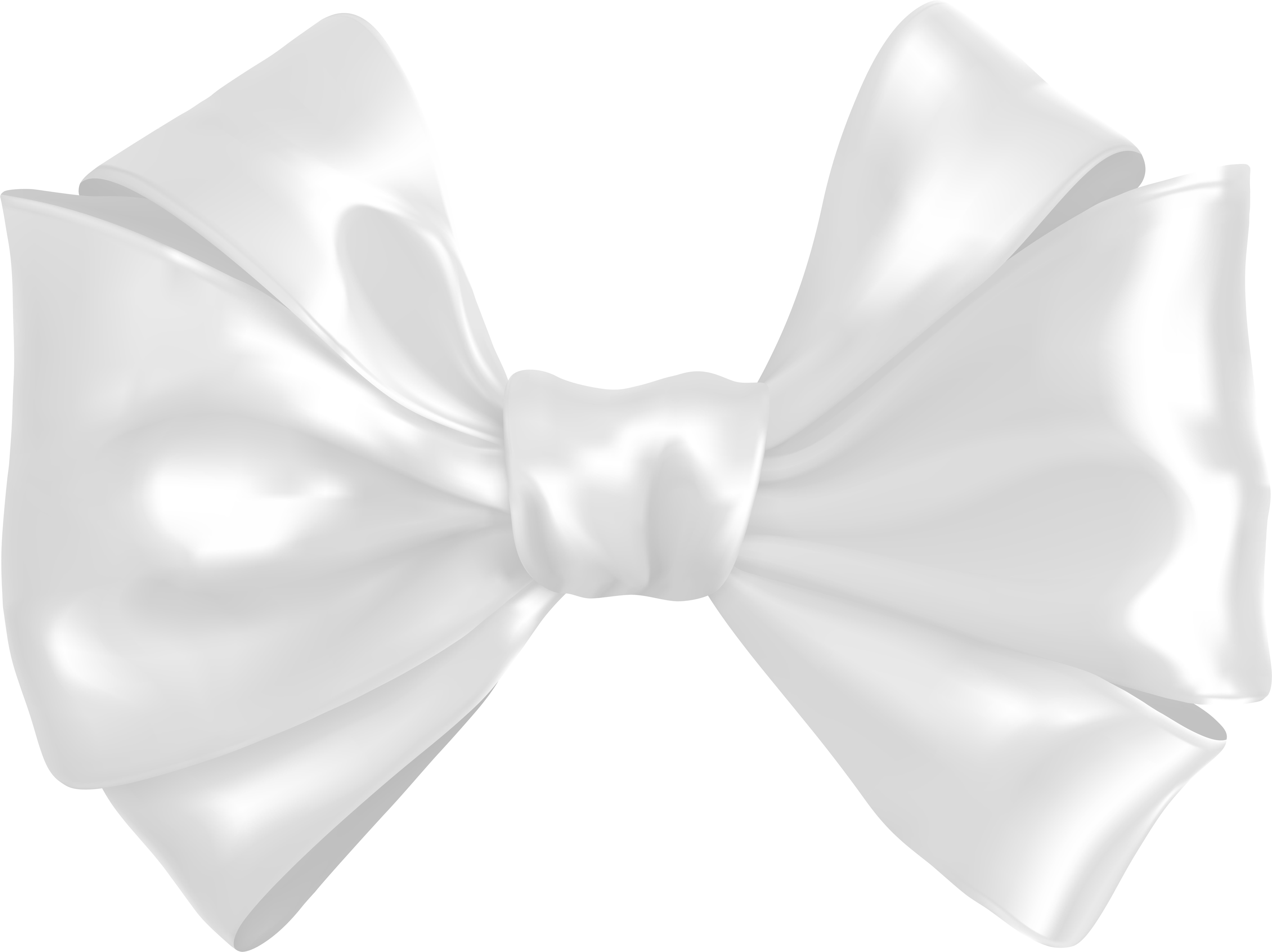 White Satin Bow Tie With Soft Glossy Fabric Isolated Transparent PNG Image