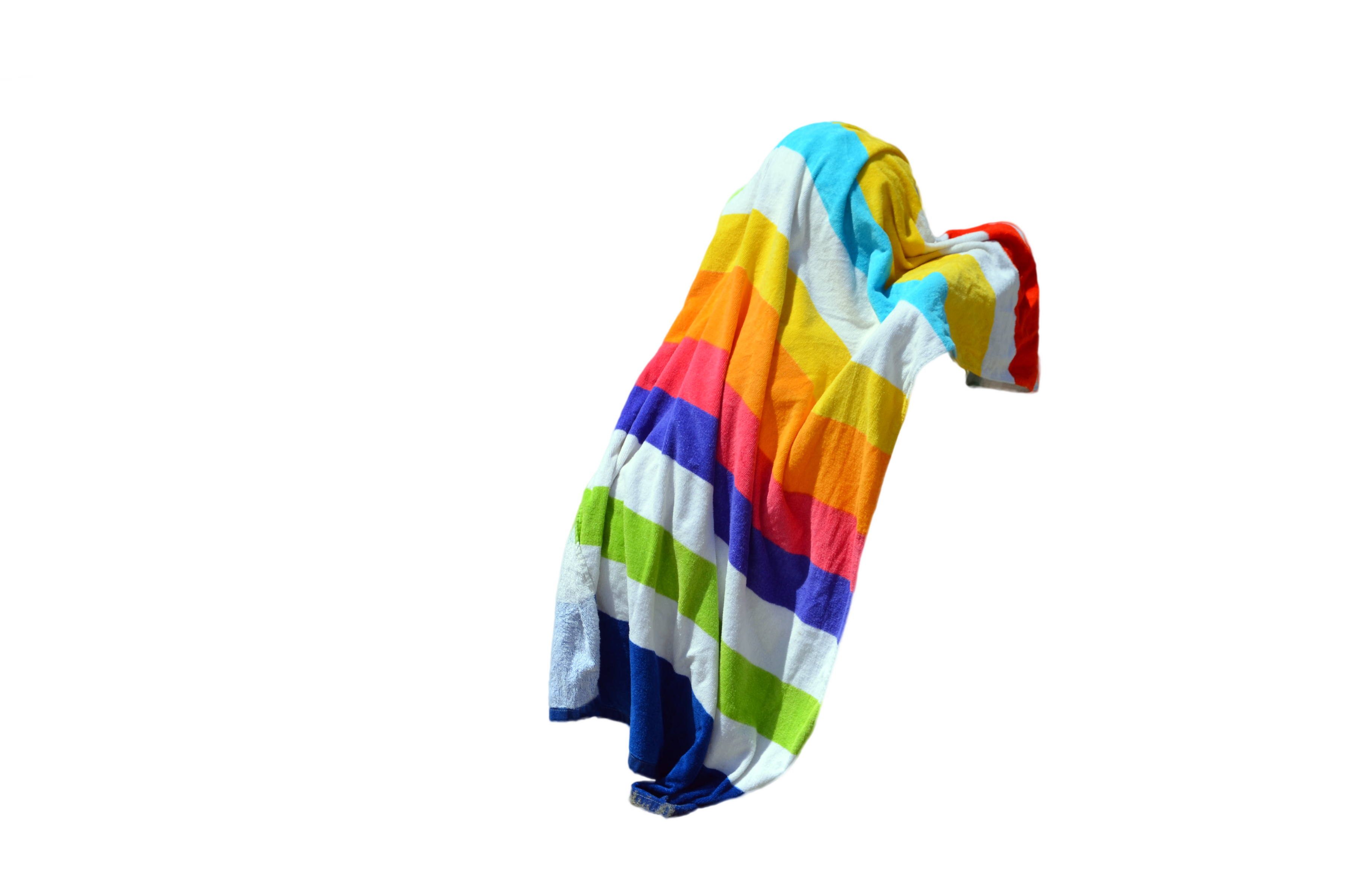 Colorful Striped Beach Towel Hanging To Dry Travel Summer PNG Image
