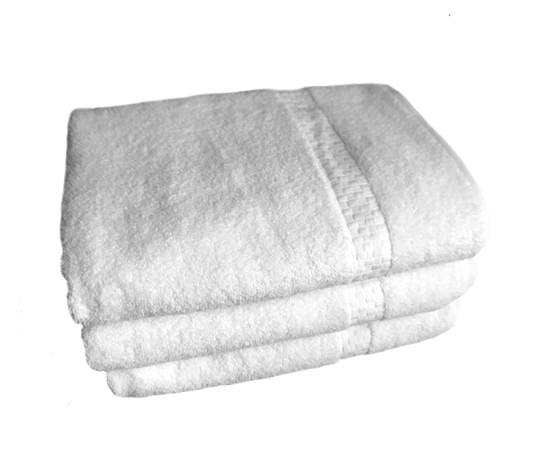 Folded White Bath Towels Stacked With Soft Textured Edges Isolated PNG