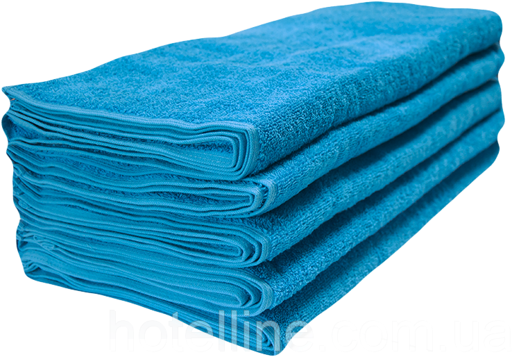 Neat Stack Of Blue Bath Towels Folded In Layers Transparent Background PNG