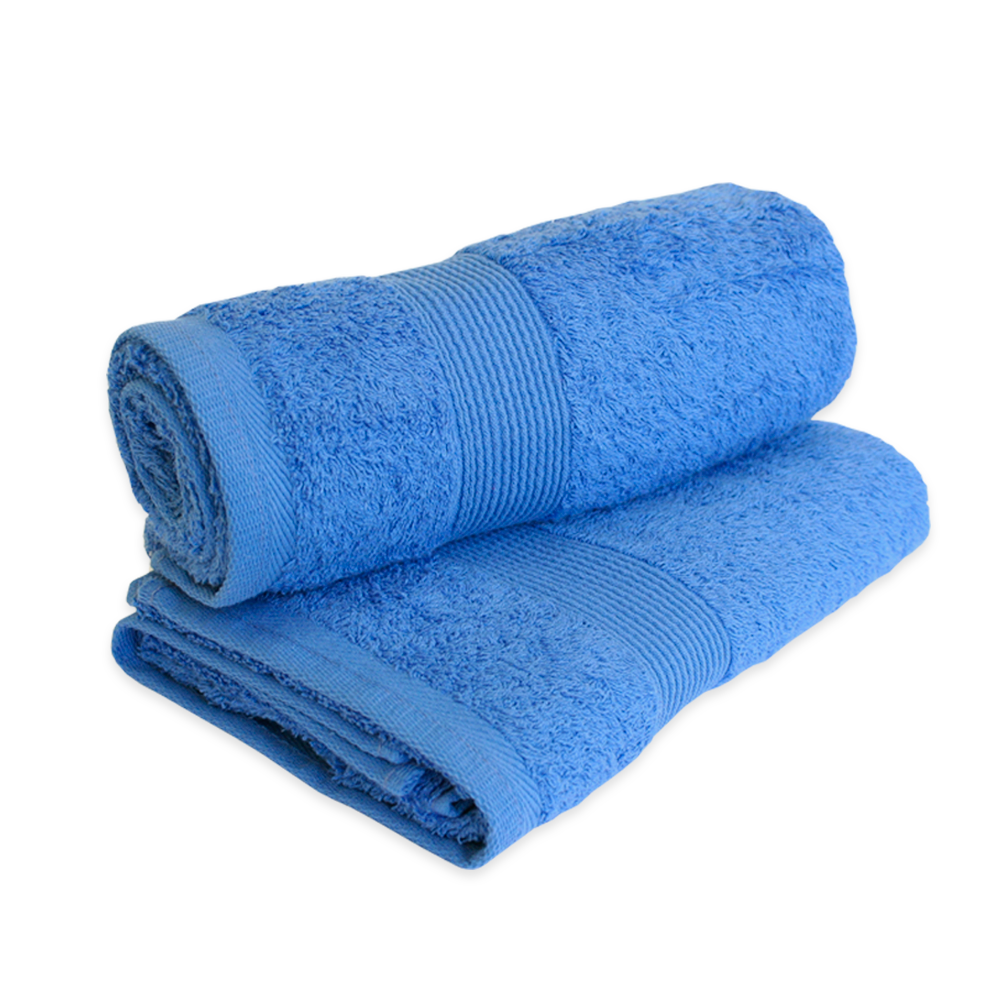 Pair Of Blue Rolled Bath Towels With Plush Cotton Fabric Transparent PNG