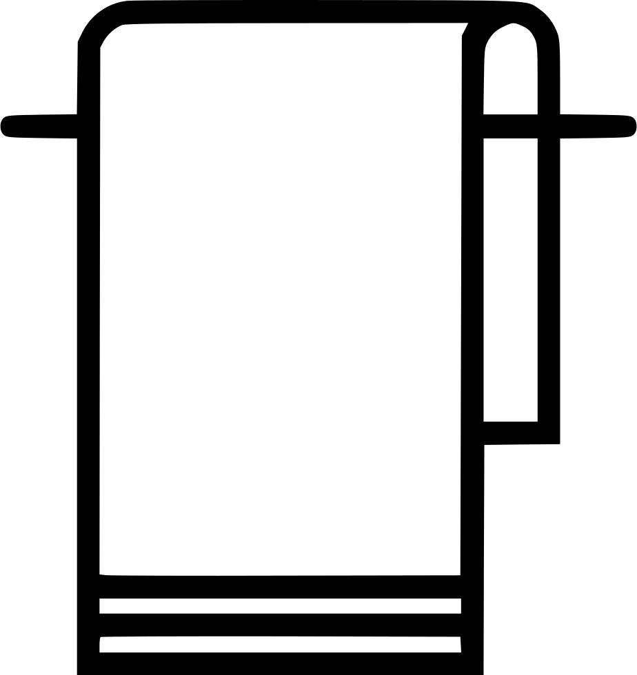 Simple Outline Wall Towel Rack With Folded Bath Towel Transparent PNG Graphic