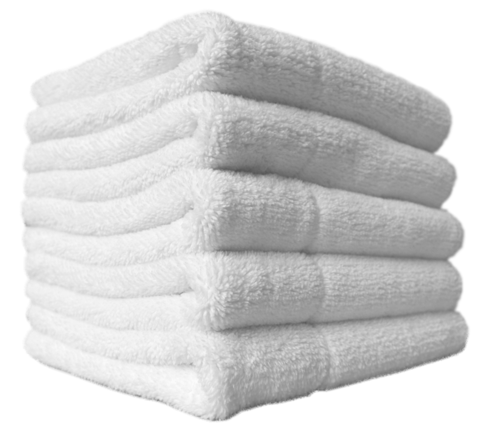 Stack Of Clean White Bath Towels With Fluffy Cotton Texture PNG Image