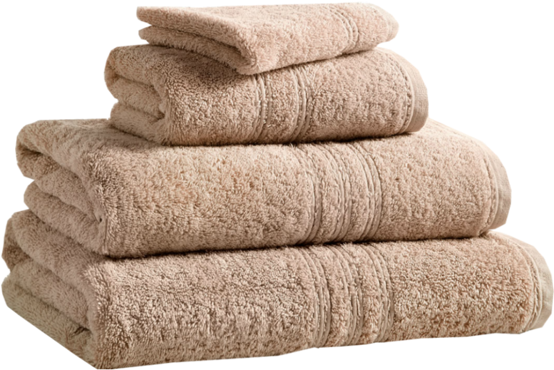 Stack Of Soft Beige Brown Bath Towels Folded Neatly PNG Clipart