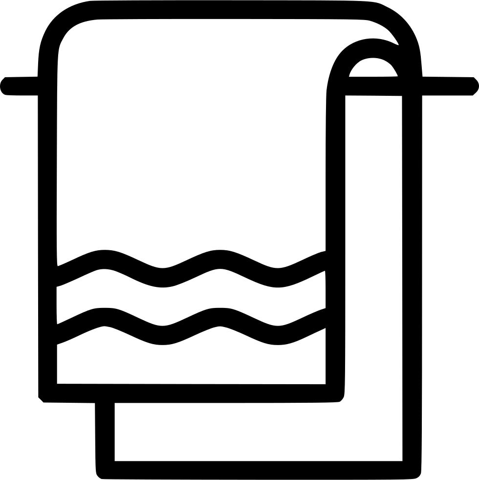Towel Bar And Hanging Towel With Wavy Water Lines Bathroom Icon PNG