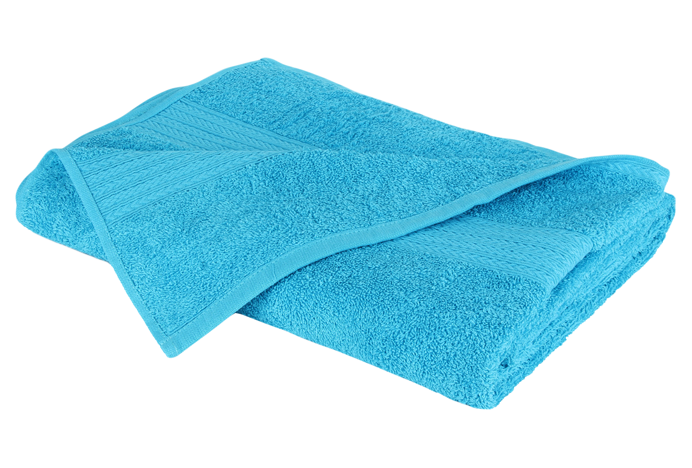 Turquoise Blue Hand Towels Folded Together Isolated Transparent PNG