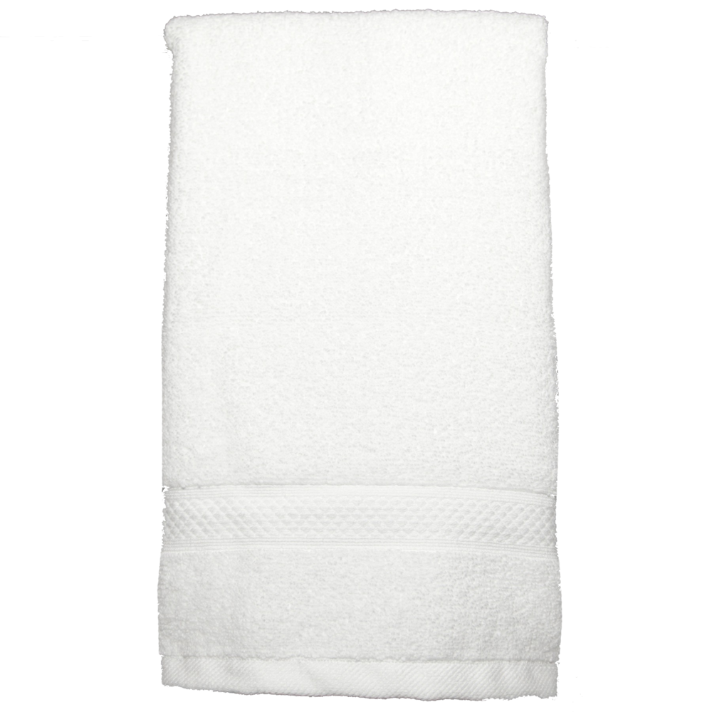 White Bath Towel Folded Upright With Soft Cotton Texture PNG Image