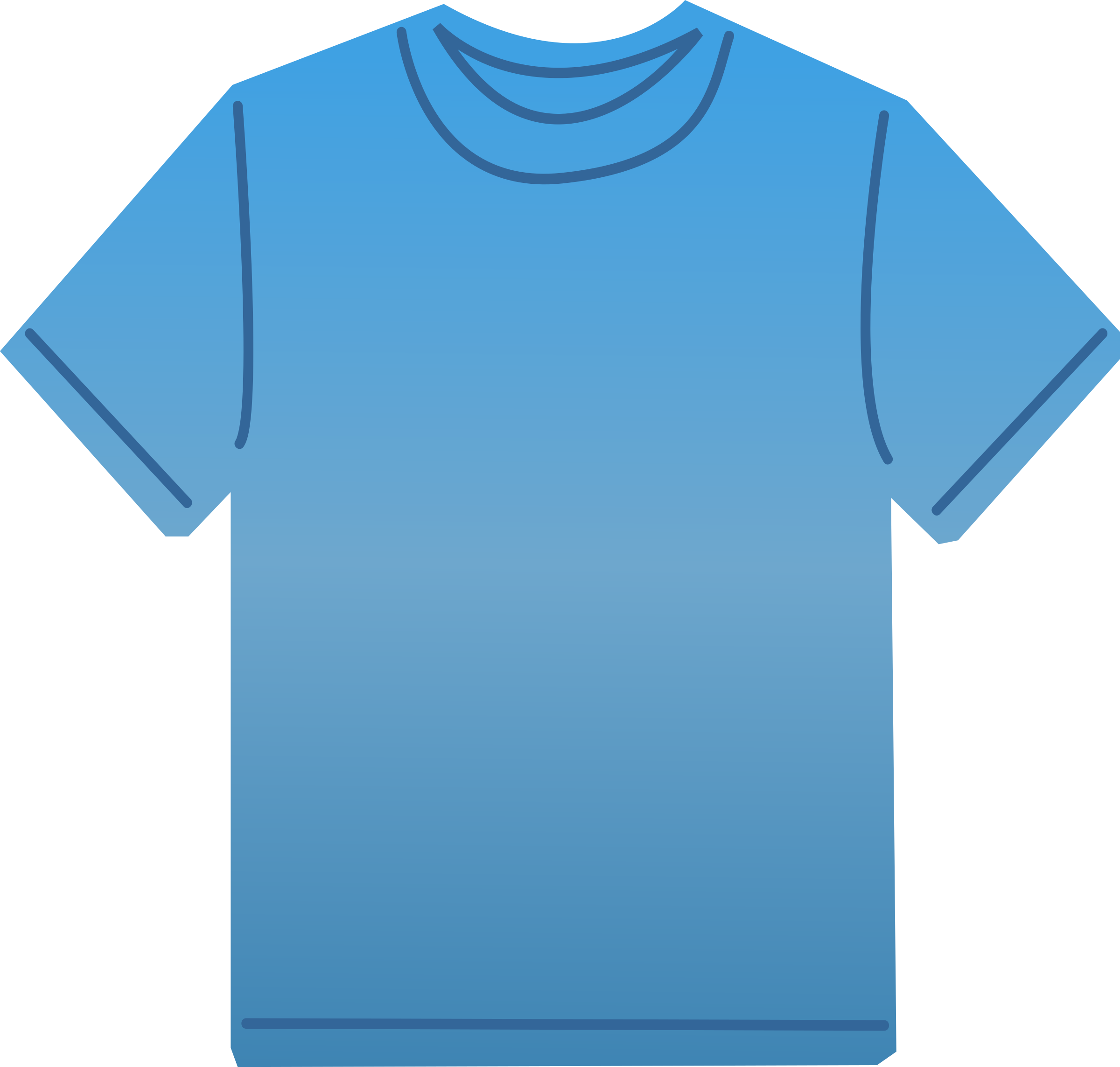 Blue Gradient T Shirt Illustration Short Sleeve Apparel PNG Image