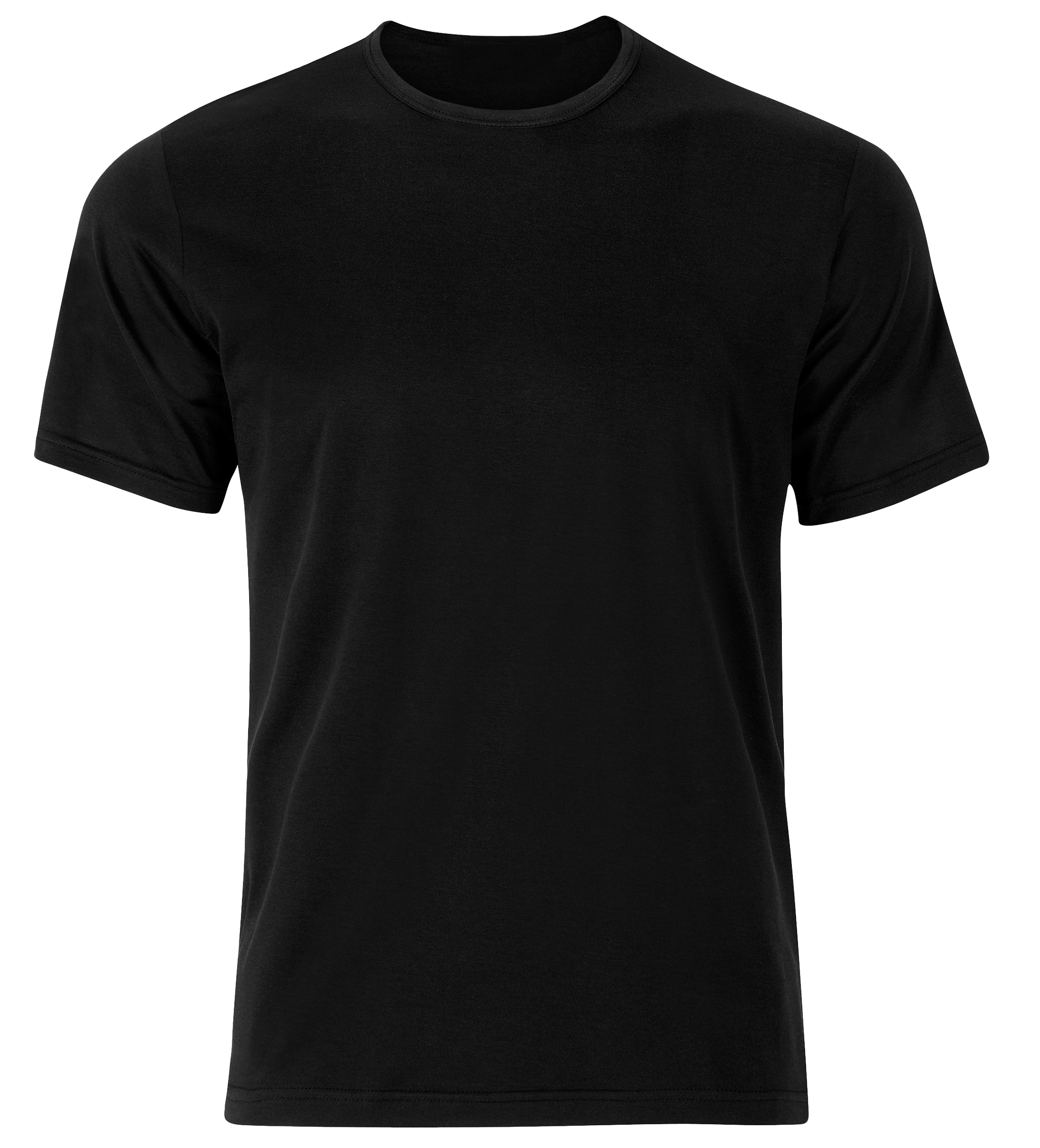 Classic Black Cotton T Shirt With Relaxed Fit Transparent Background PNG Image