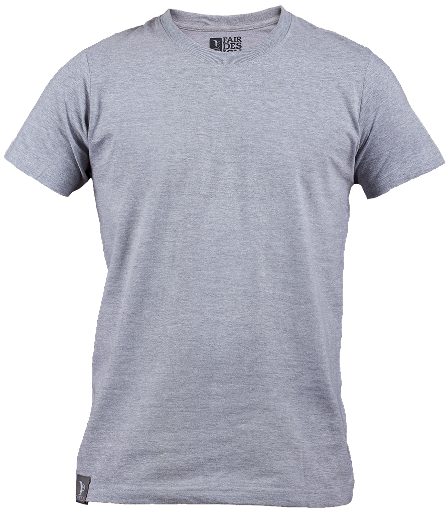 Heather Gray Classic Crewneck T Shirt Product Mockup PNG Image