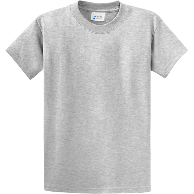 Heather Gray Short Sleeve T Shirt Front View Transparent Background PNG