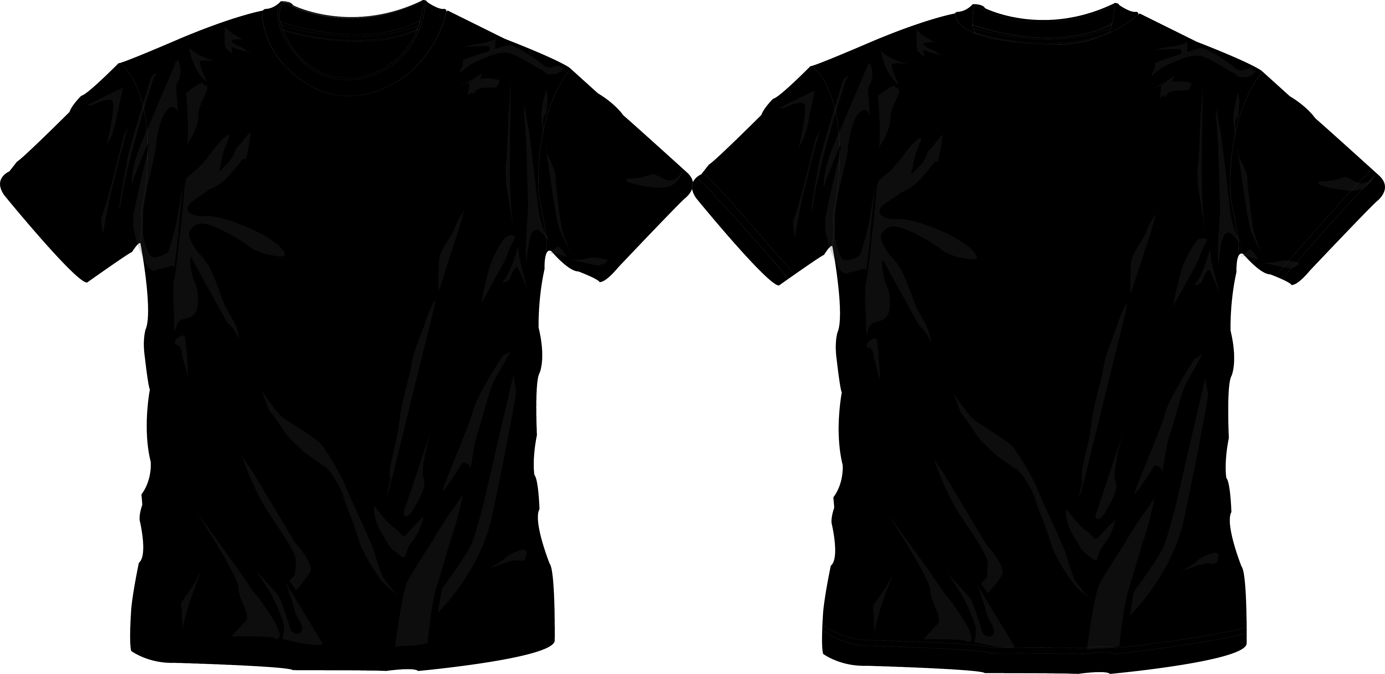 Pair Of Black T Shirt Mockups Showing Front And Back Views PNG Graphic
