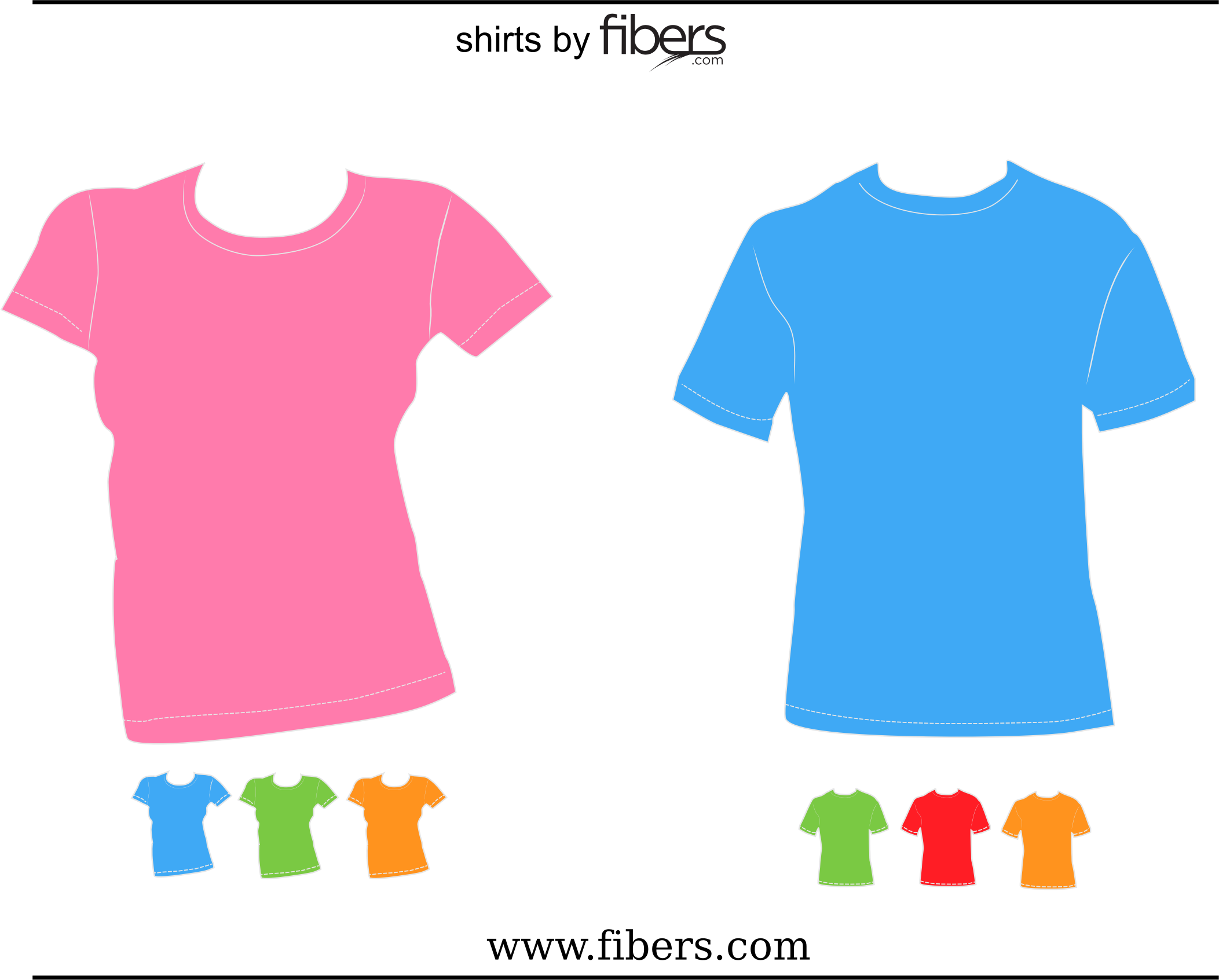 Pink And Blue T Shirt Color Options Infographic With Mini Shirt Icons PNG