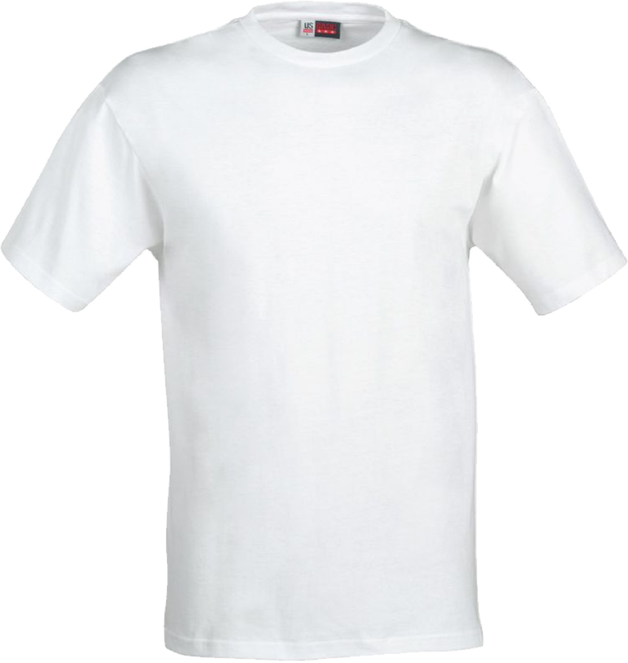 Plain White Short Sleeve T Shirt Front Product View Transparent PNG