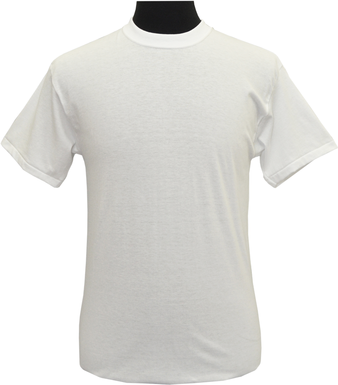 Plain White Short Sleeve T Shirt Front View Isolated Transparent Background PNG Image