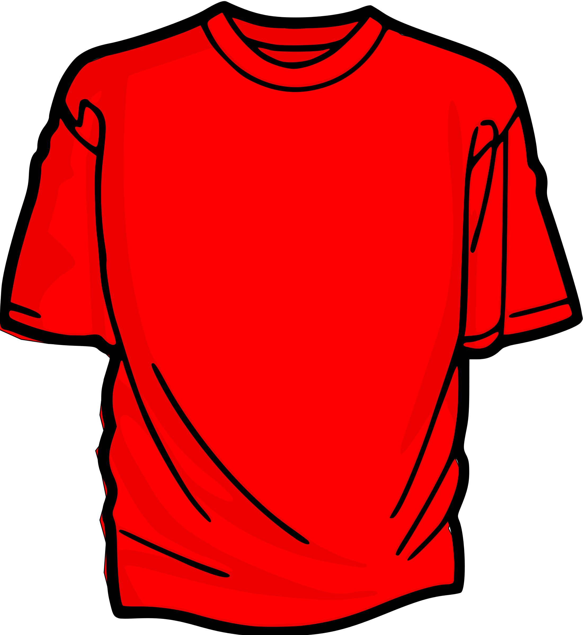 Red Cartoon T Shirt Illustration With Bold Black Outline PNG Clipart
