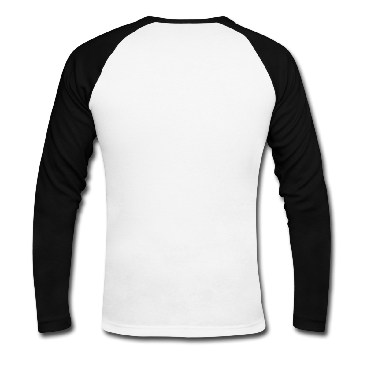 White And Black Raglan Baseball T Shirt With Long Contrast Sleeves PNG Clipart