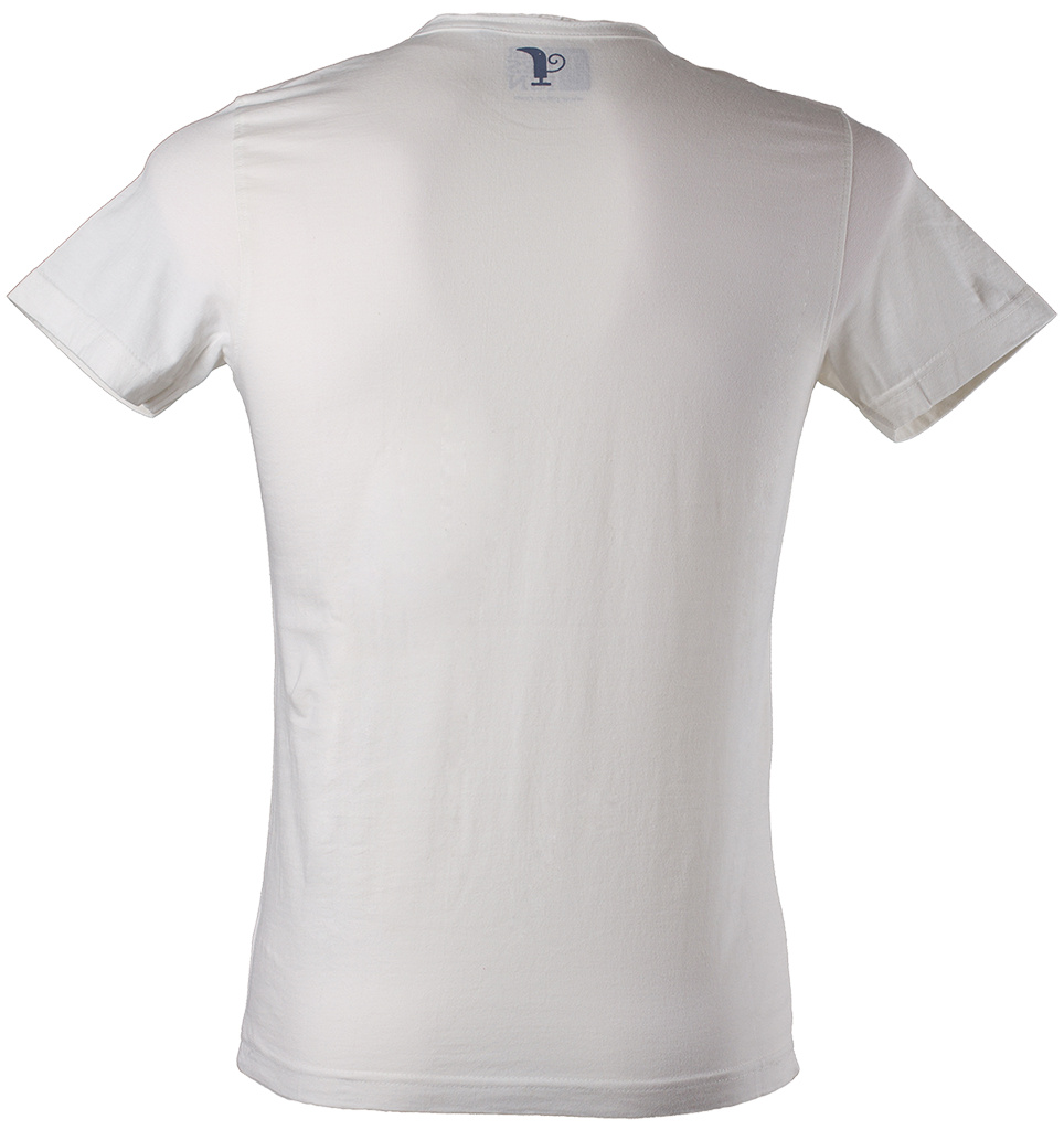 White Basic Crewneck T Shirt With Neck Label Isolated On Transparent PNG