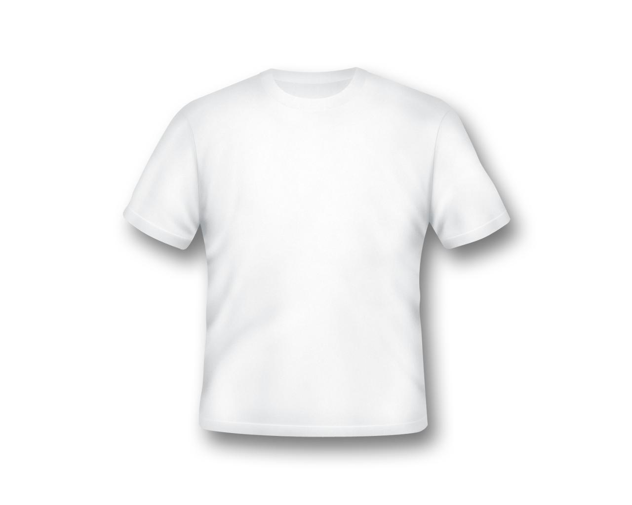 White Basic T Shirt Front View With Soft Product Shadow PNG Clipart