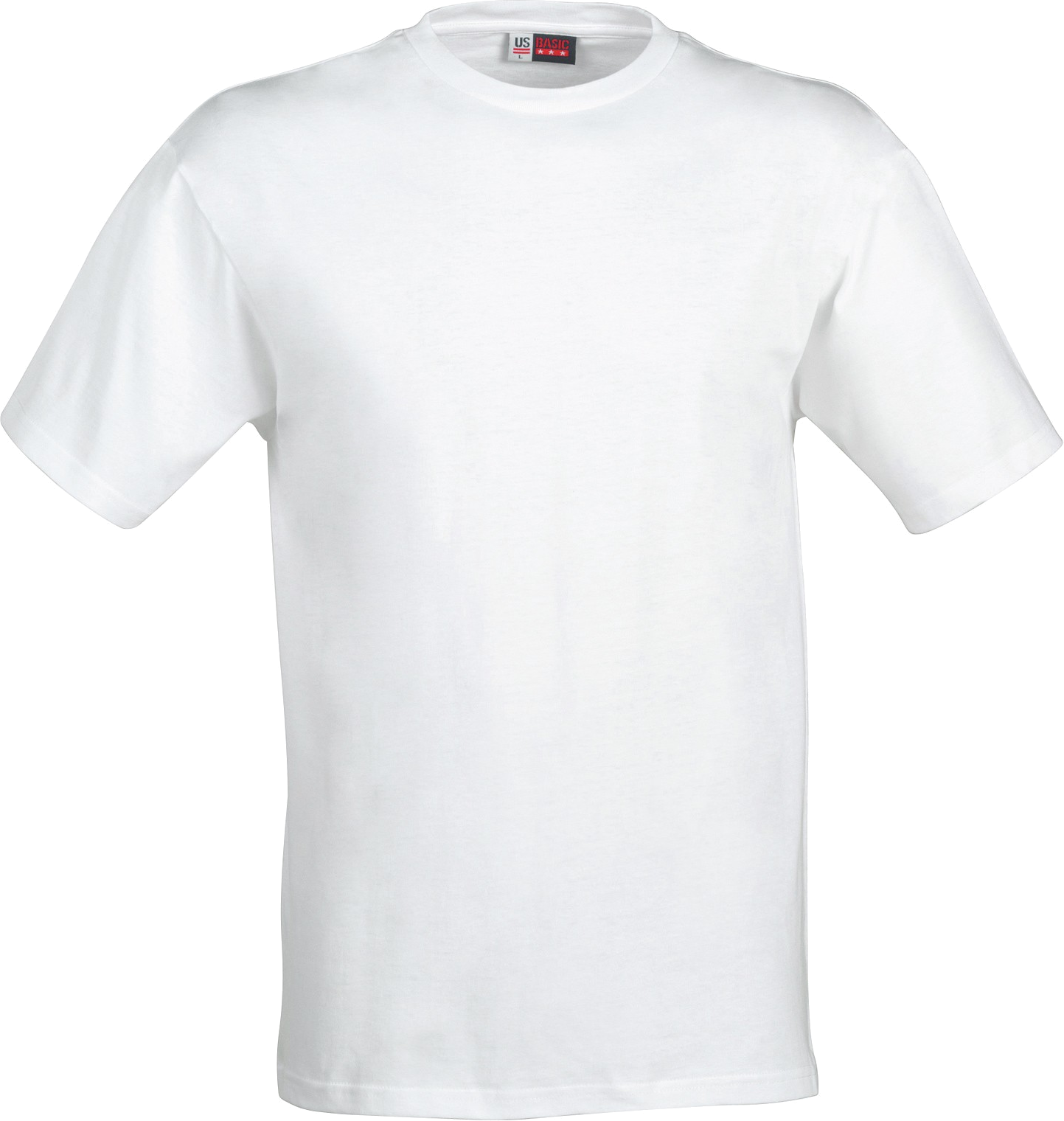 White Plain Crewneck T Shirt With Small Neck Tag PNG Clipart