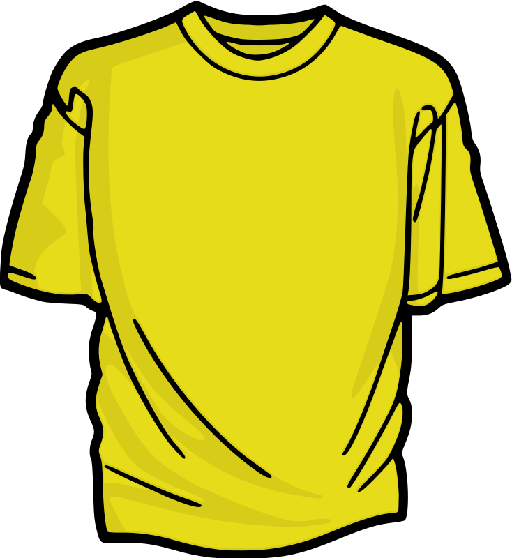 Yellow Cartoon T Shirt Icon With Bold Black Outline PNG Illustration