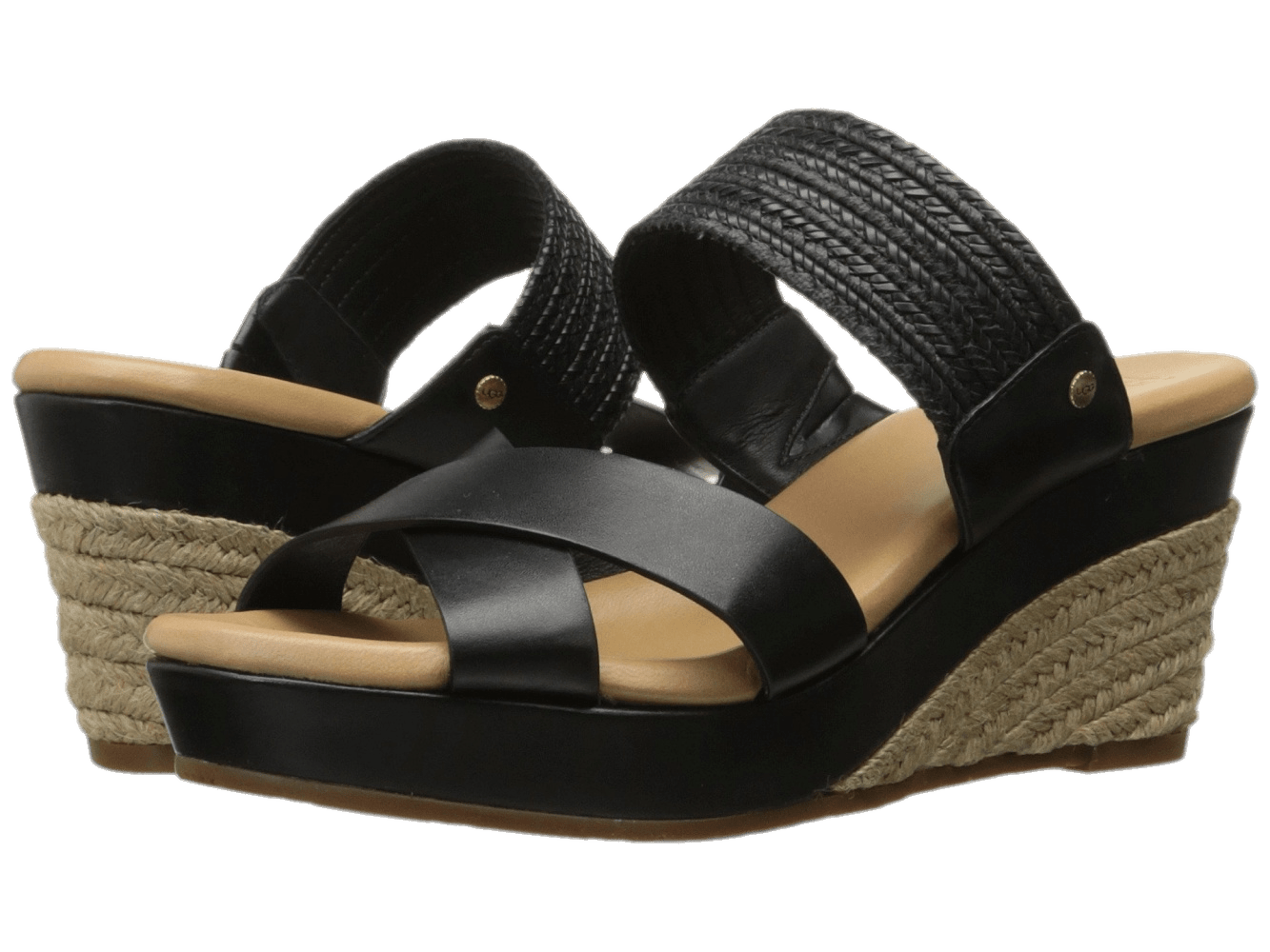 Black Platform Wedge Sandals With Wide Straps And Open Toe PNG Clipart