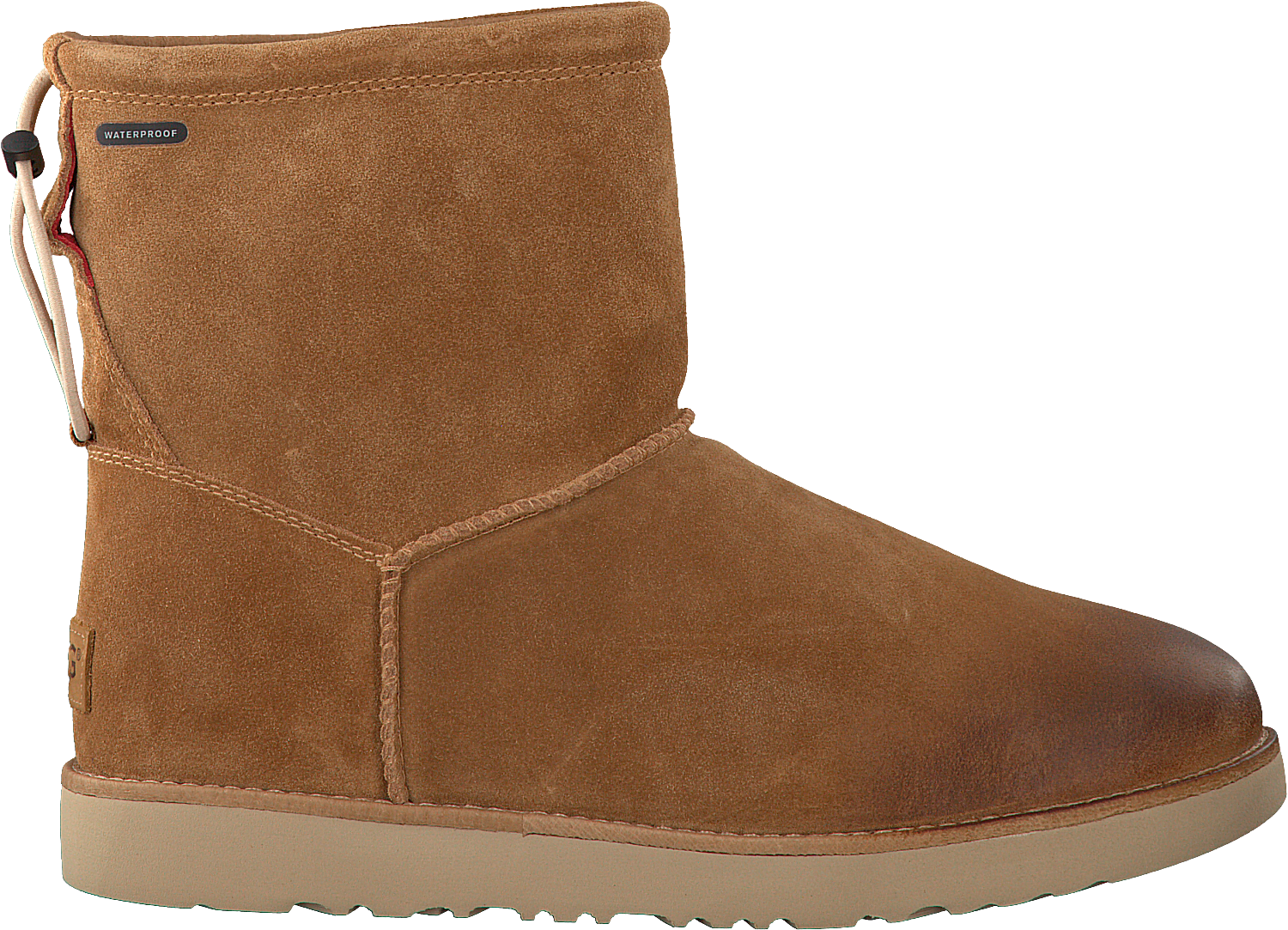 Chestnut Brown Suede Ankle Boot With Side Seam And Pull Tab PNG Graphic