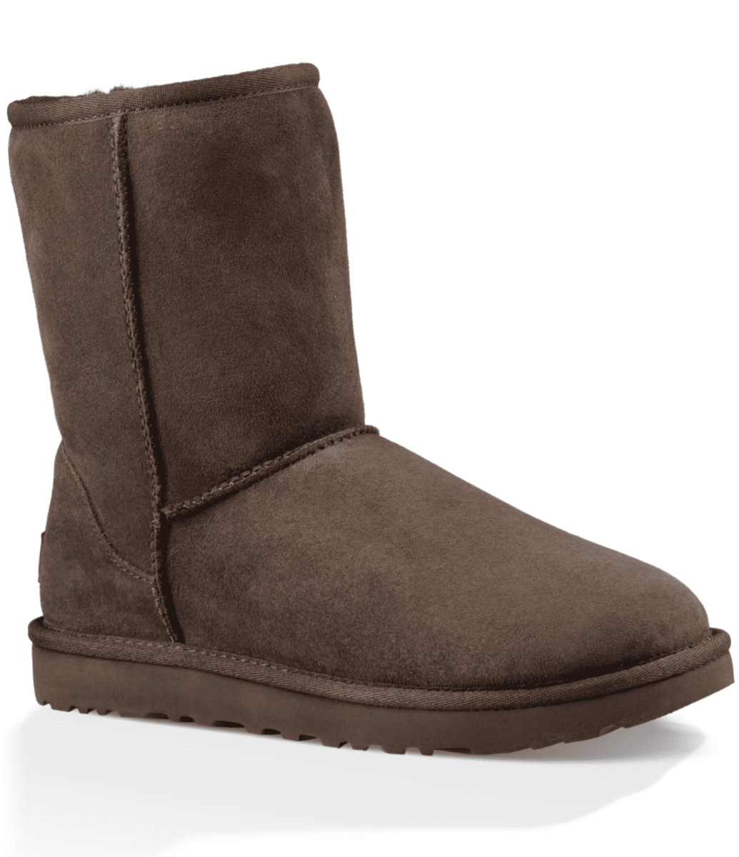Dark Brown Classic Mini Sheepskin Boot With Flat Sole PNG Clipart